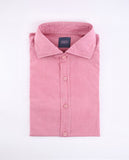 Camisa Casual 100% Algodão em Cor-de-rosa Escuro
