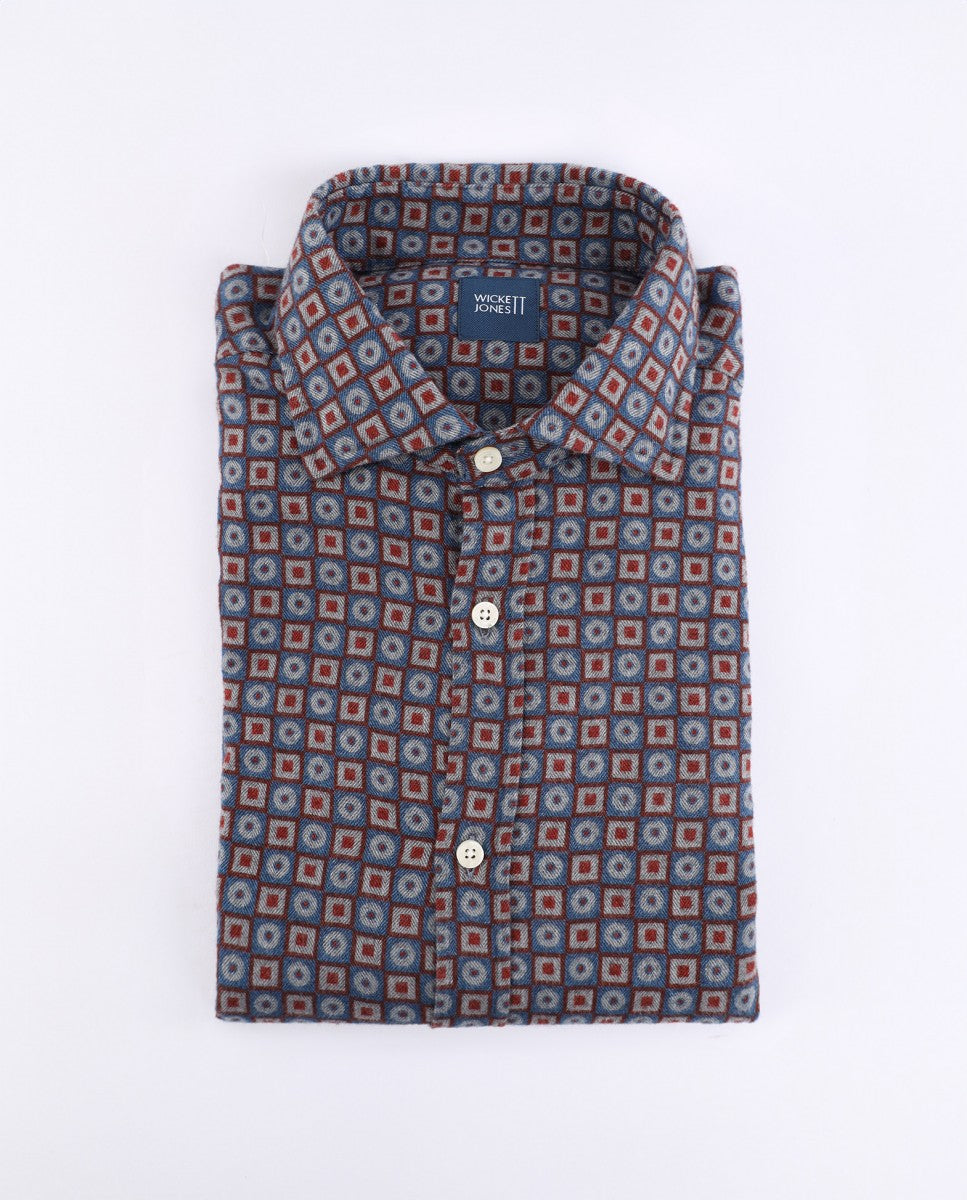 Camisa Casual 100% Algodão em Azul Escuro