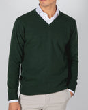 Camisola Decote em V em Verde Escuro