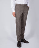 Calças Clássicas Soft Slim em Castanho Escuro