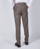 Calças Clássicas Soft Slim em Castanho Escuro