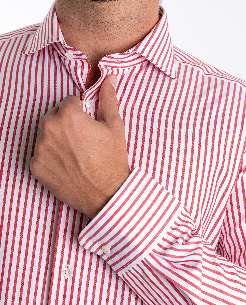 Camisa Clássica 100% Algodão em Encarnado Escuro