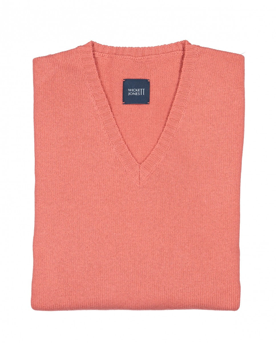 Light Orange V Neck Sweater