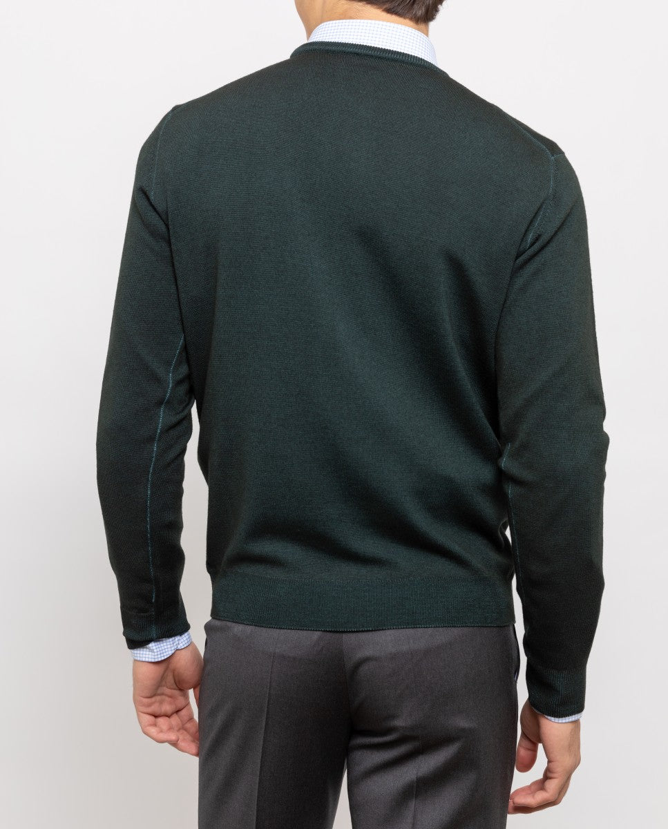 Camisola 100% Lã em Verde Escuro