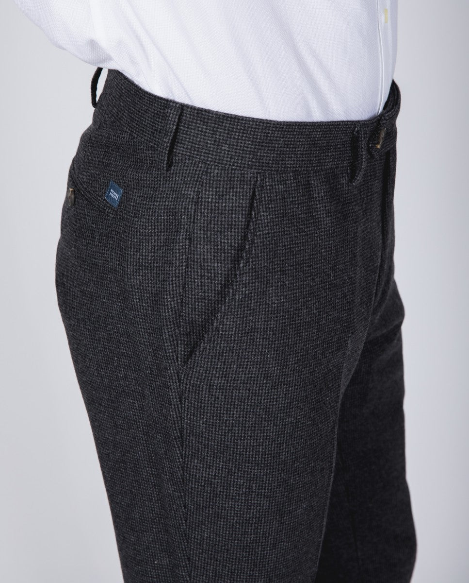 Calças Clássicas Soft Slim em Cinzento Escuro