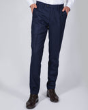 Calças Clássicas Soft Slim em Azul Escuro