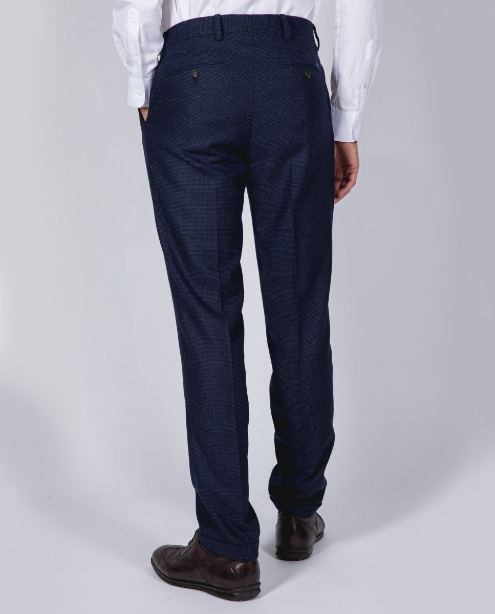 Calças Clássicas Soft Slim em Azul Escuro