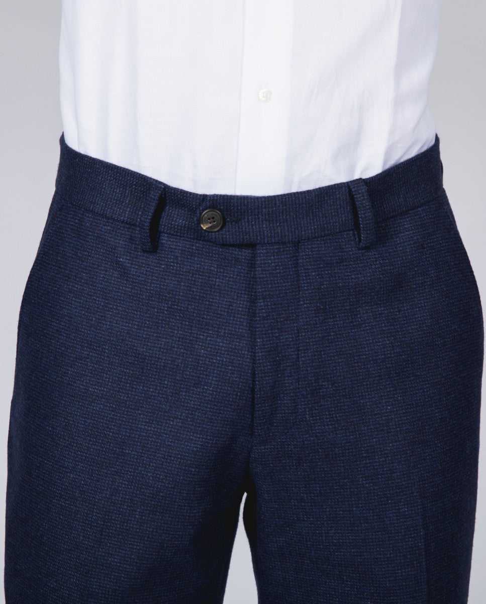 Calças Clássicas Soft Slim em Azul Escuro