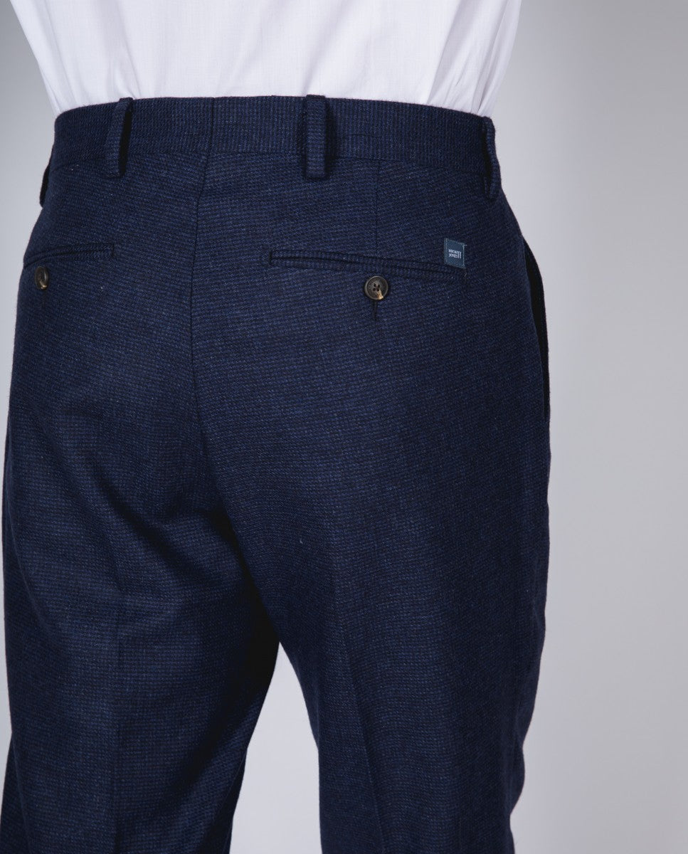 Calças Clássicas Soft Slim em Azul Escuro