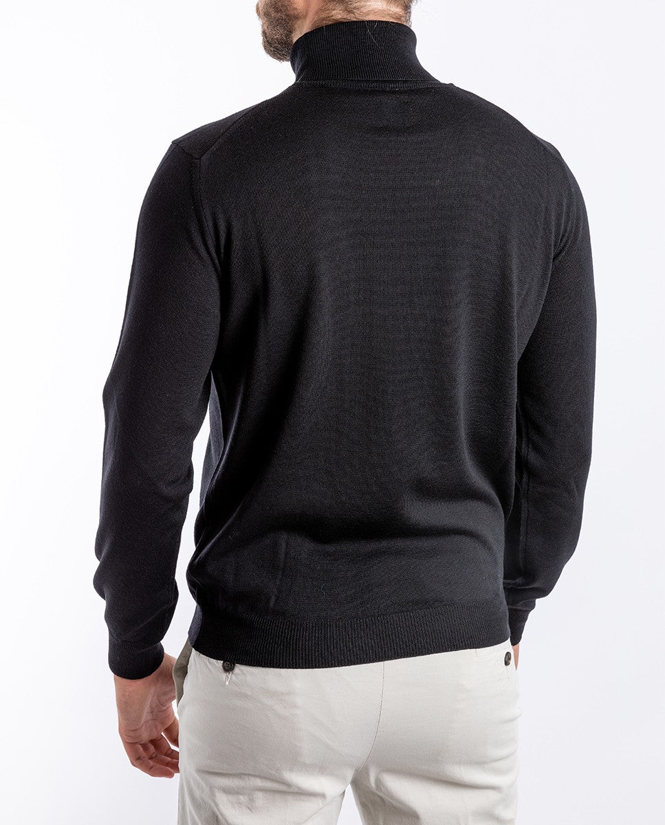 Black Turtleneck 100% Merino Wool