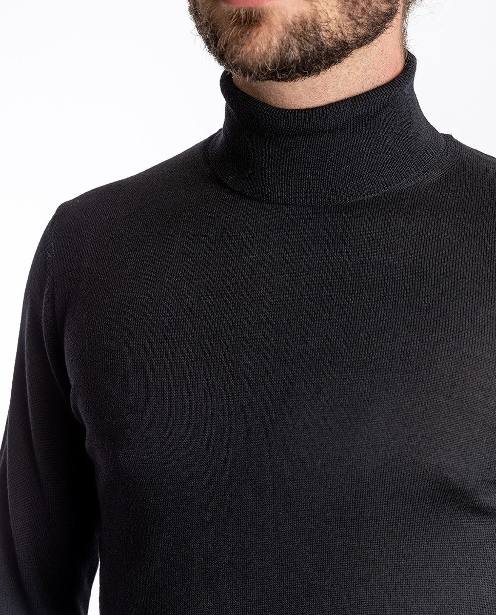 Black Turtleneck 100% Merino Wool
