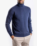 Blue Turtleneck 100% Merino Wool