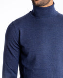 Blue Turtleneck 100% Merino Wool