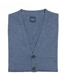 Blue Cardigan 100% Merino Wool