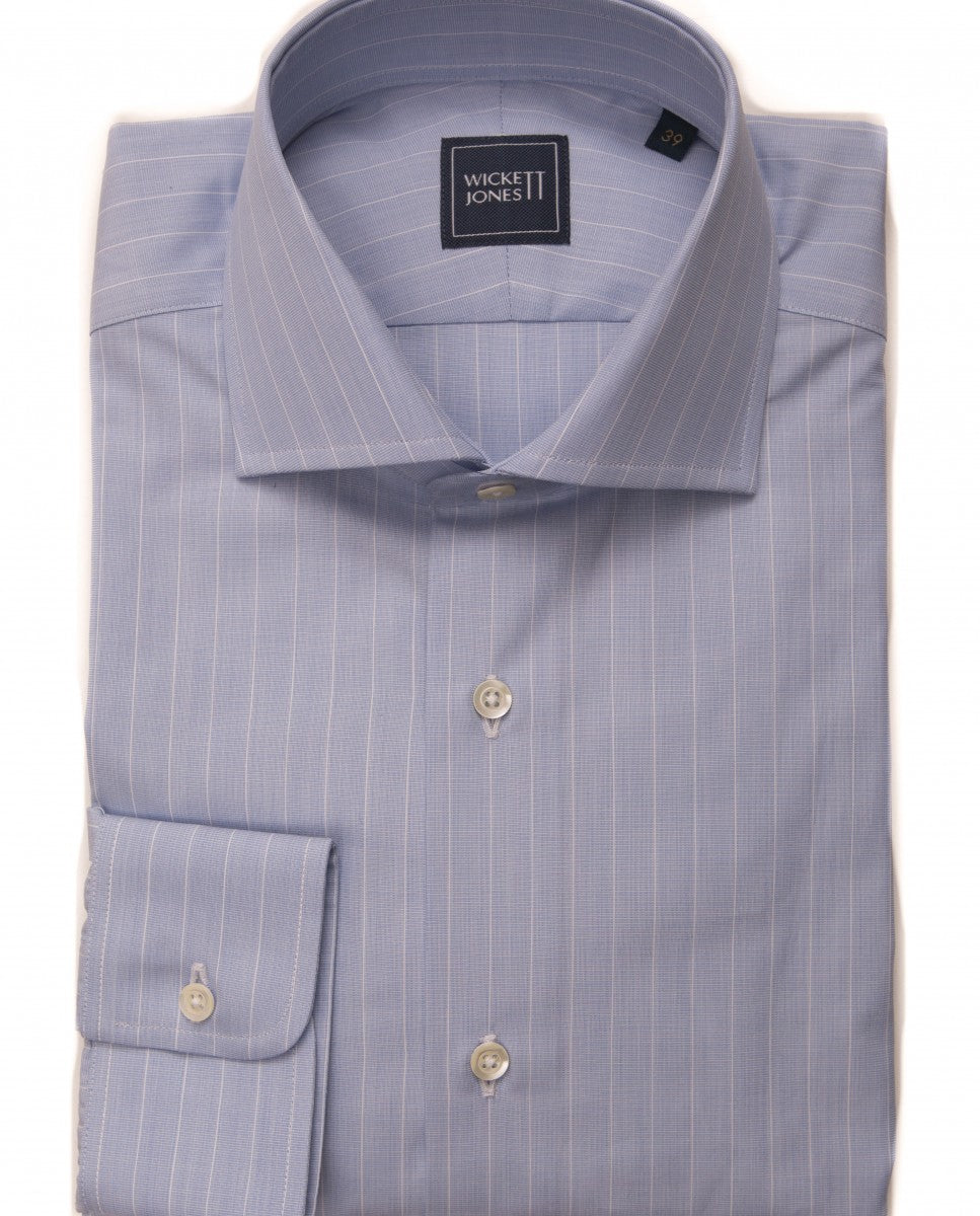 Camisa Clássica 100% Algodão em Azul Claro