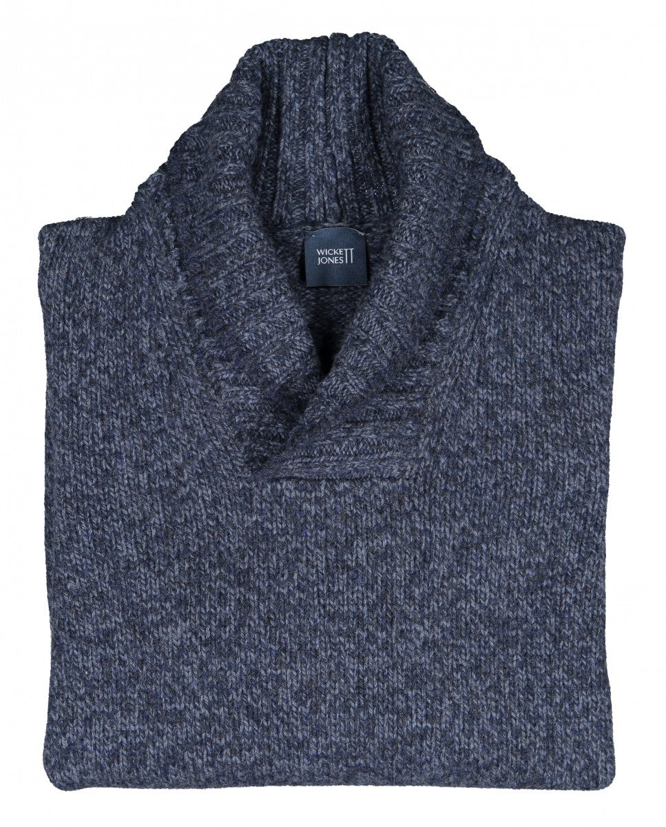 Blue V Neck Sweater 100% Flece wool