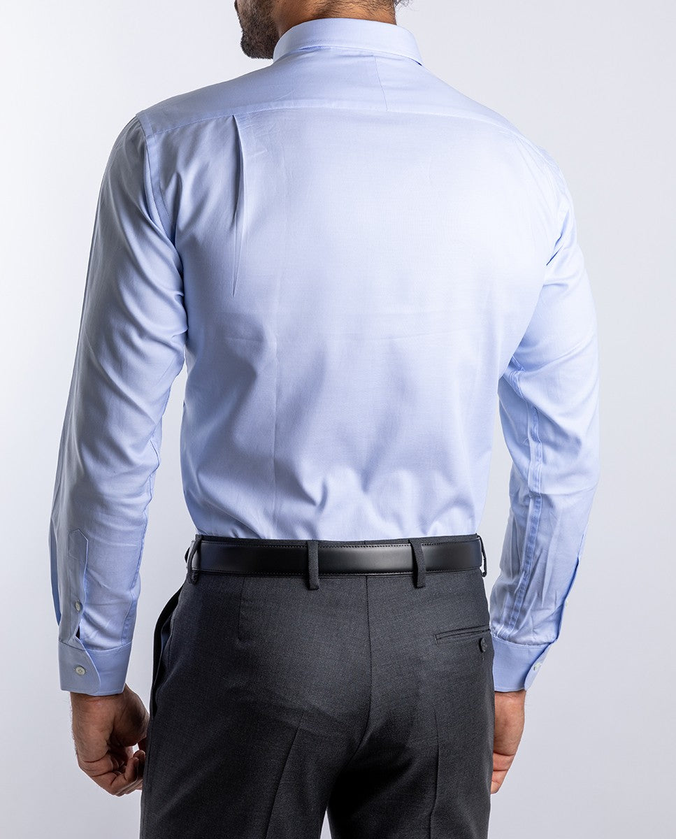 Camisa Clássica 100% Algodão em Azul Claro