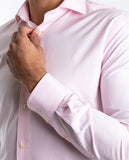 Camisa Clássica 100% Algodão em Cor-de-rosa Claro