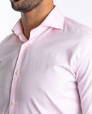 Camisa Clássica 100% Algodão em Cor-de-rosa Claro