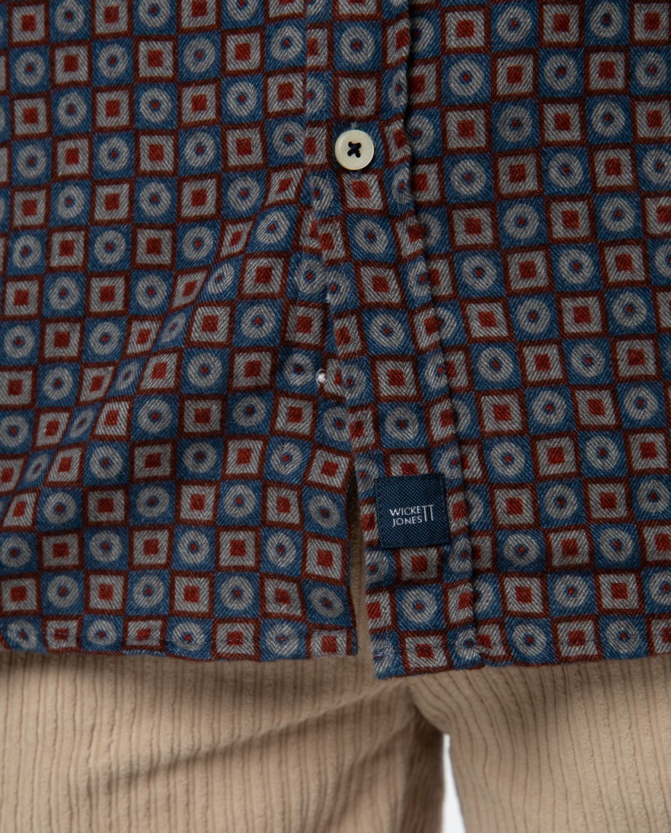 Camisa Casual 100% Algodão em Azul Escuro