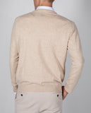 Camisola Decote em V em Bege Claro