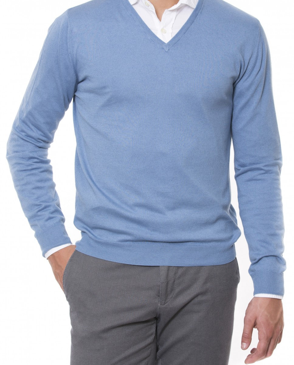 Light Blue V Neck Sweater