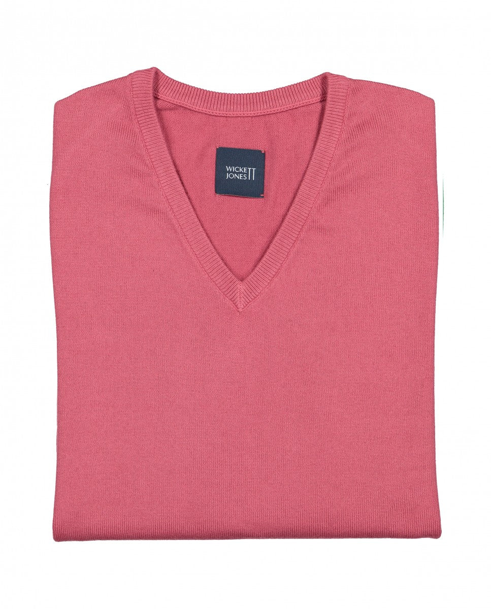 Dark Pink V Neck Sweater