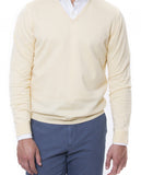Camisola Decote em V em Amarelo Claro