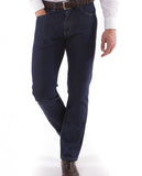 Calças 5 Bolsos Regular 100% Algodão em Azul Escuro