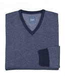 Camisola Decote em V em Azul Escuro