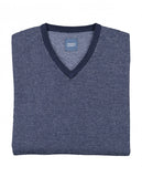Camisola Decote em V em Azul Escuro