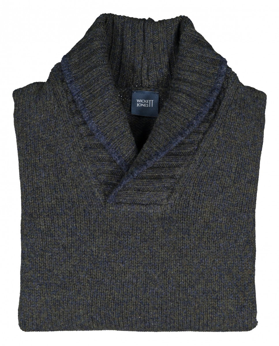 Dark Dry Green V Neck Sweater 100% Flece wool