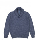 Blue V Neck Sweater 100% Flece wool