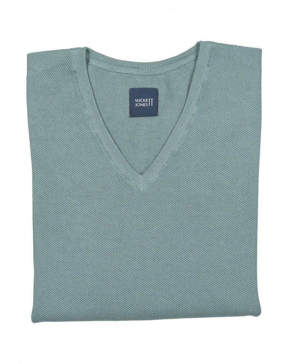 Camisola Decote em V em Cinzento Escuro