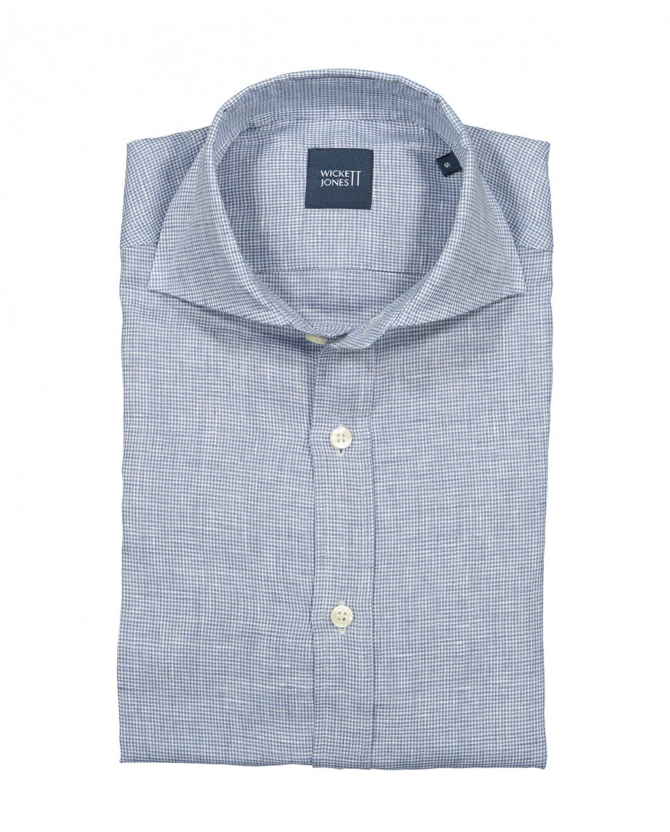 Blue Casual Shirt 100% Linen