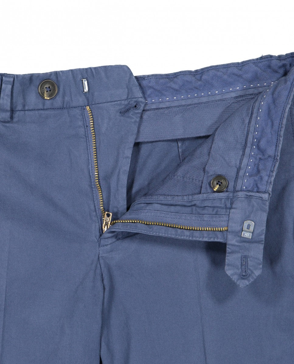 Calças Chinos Soft Slim em Azul Escuro