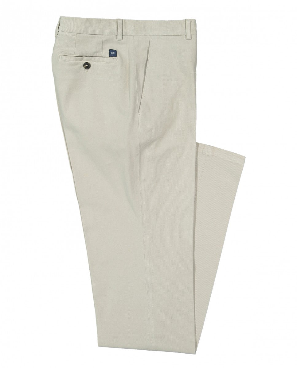 Calças Chinos Soft Slim em Bege Claro