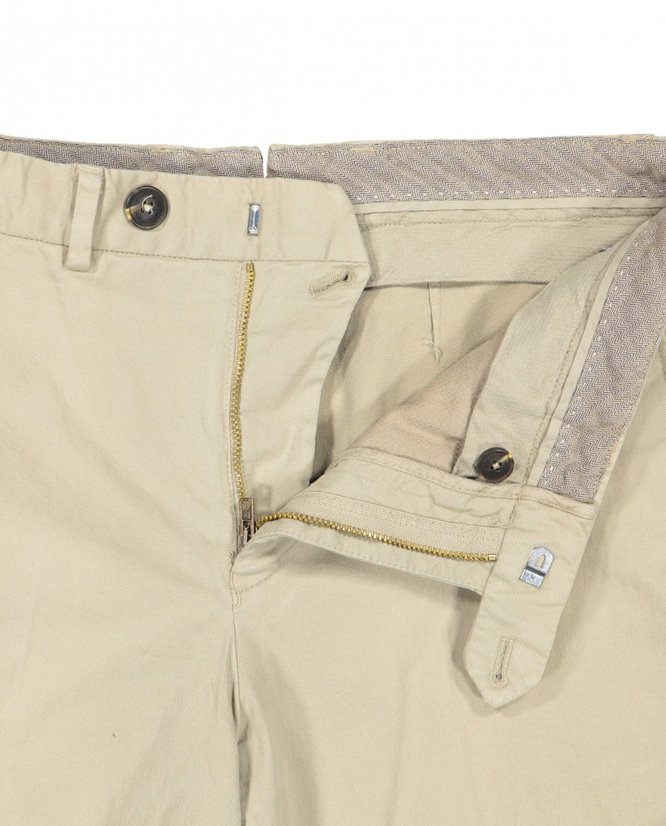 Calças Chinos Soft Slim em Cor de Areia Escuro
