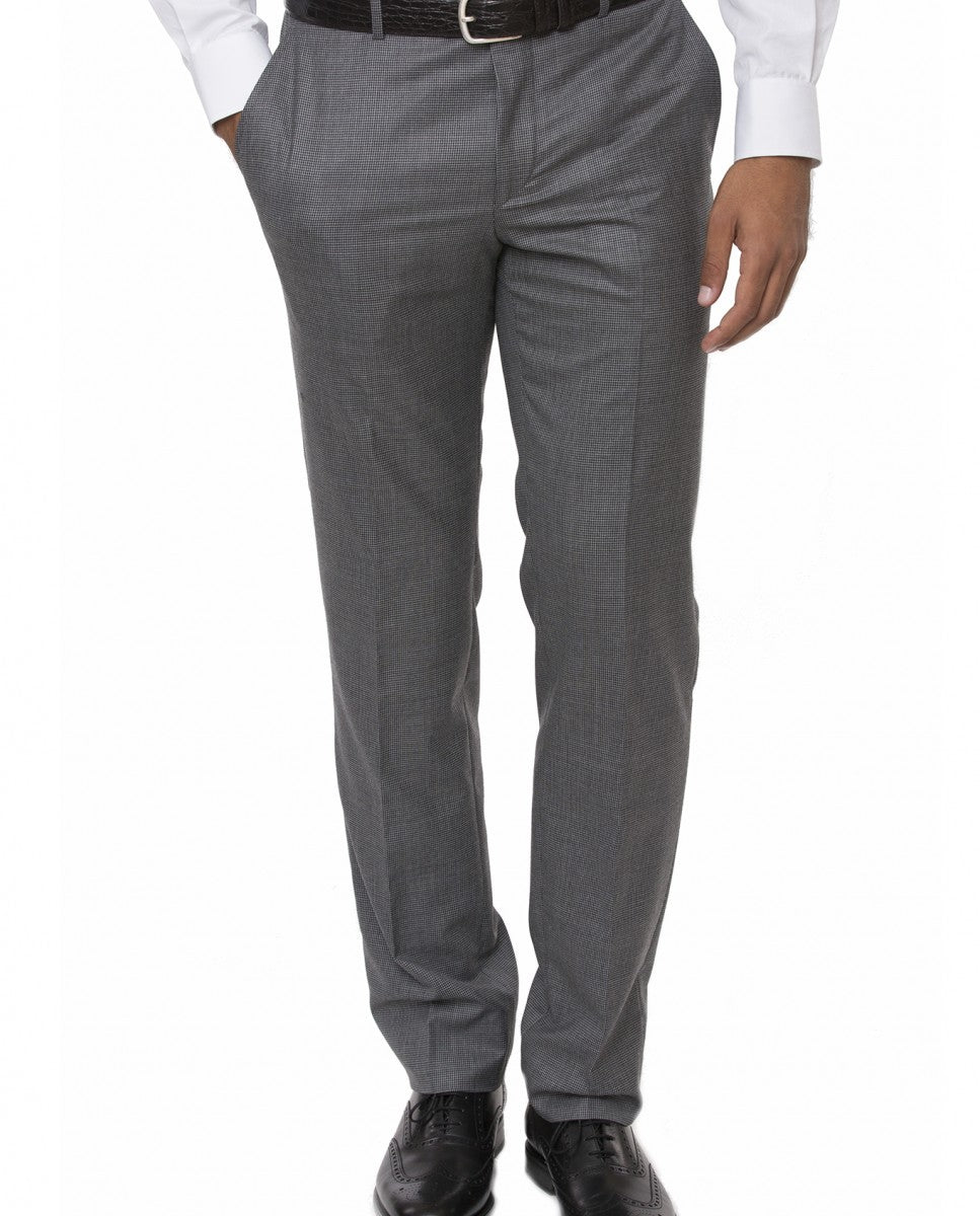 Calças Clássicas Soft Slim 100% Lã em Cinzento