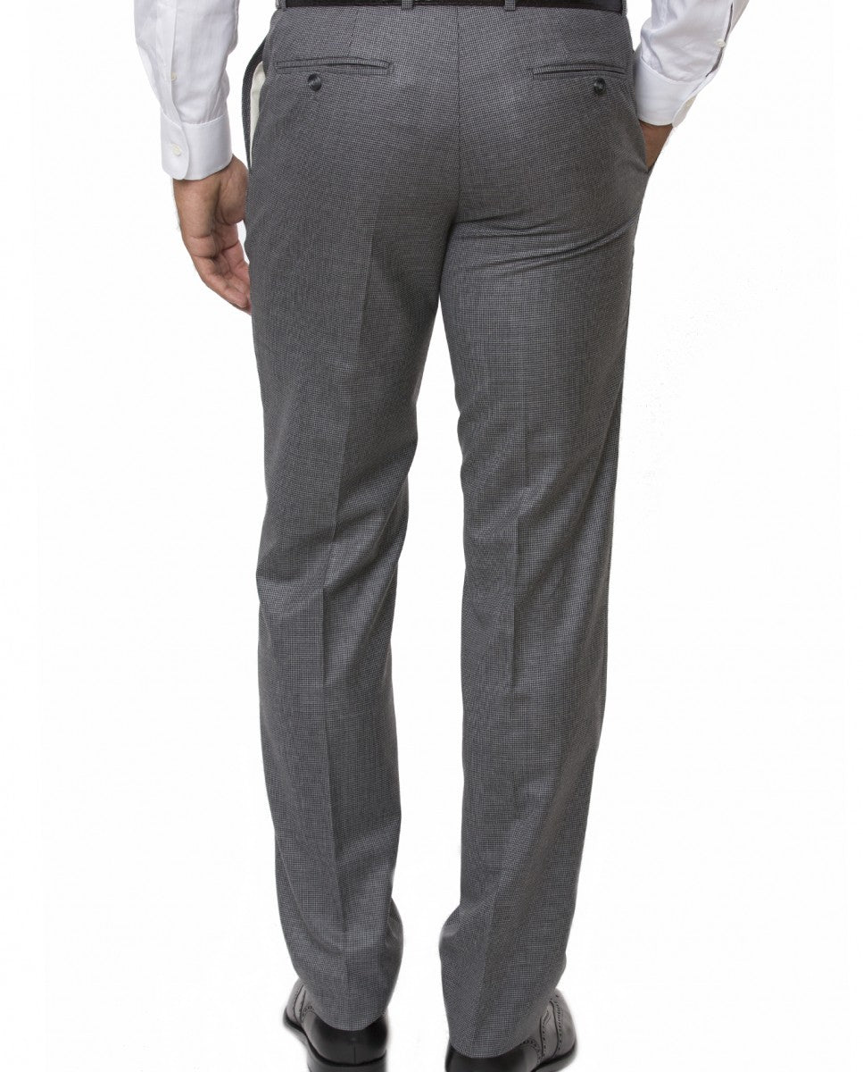Calças Clássicas Soft Slim 100% Lã em Cinzento