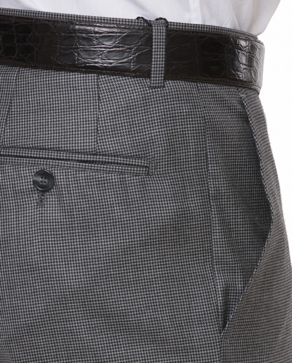 Calças Clássicas Soft Slim 100% Lã em Cinzento