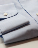 Camisa Clássica 100% Algodão em Azul Claro