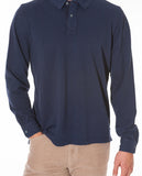 Dark Blue Long Sleeve Polo 100% Cotton