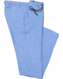 Calças Chinos Regular 100% Linho em Azul Claro