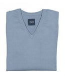 Camisola Decote em V em Azul Claro