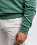 Green V Neck Sweater 100% Cotton