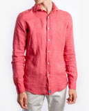 Light Red Casual Shirt 100% Linen