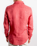 Light Red Casual Shirt 100% Linen