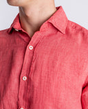 Light Red Casual Shirt 100% Linen