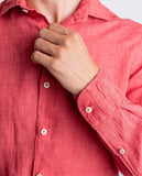 Light Red Casual Shirt 100% Linen